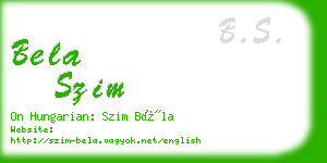 bela szim business card